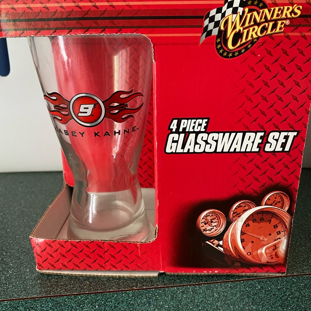 Kasey Kahne 12oz glass tumbler set of 4